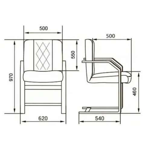 Стул для посетителя Parma C (Натуральная кожа)