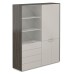 Шкаф высокий двойной с прозрачным стеклом 4 ящика Atlas
