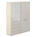 Шкаф высокий двойной с матовым стеклом 4 ящика Atlas