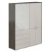 Шкаф высокий двойной с матовым стеклом 4 ящика Atlas