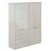 Шкаф высокий двойной с матовым стеклом 4 ящика Atlas