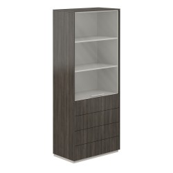 Шкаф высокий с прозрачным стеклом 4 ящика Atlas