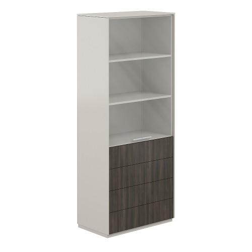 Шкаф высокий с прозрачным стеклом 4 ящика Atlas