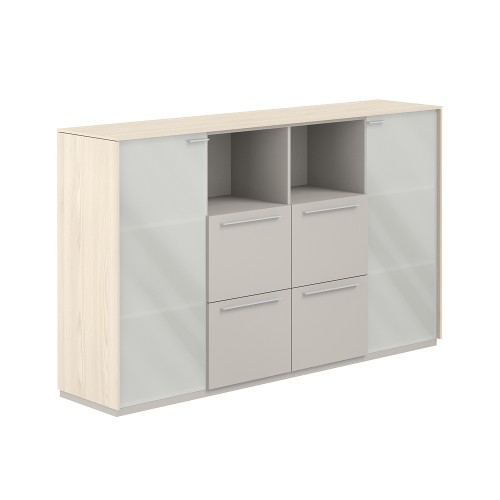 Шкаф средний с матовым стеклом 4 ящика Atlas