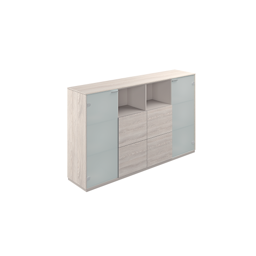 Шкаф средний с матовым стеклом 4 ящика Atlas