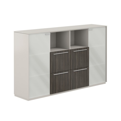 Шкаф средний с матовым стеклом 4 ящика Atlas