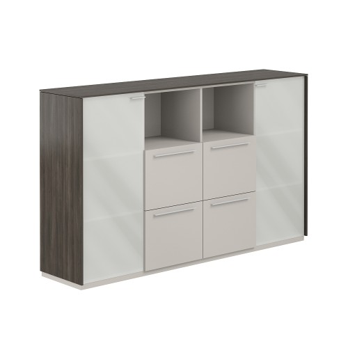 Шкаф средний с матовым стеклом 4 ящика Atlas