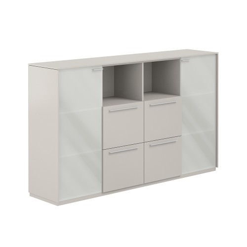 Шкаф средний с матовым стеклом 4 ящика Atlas