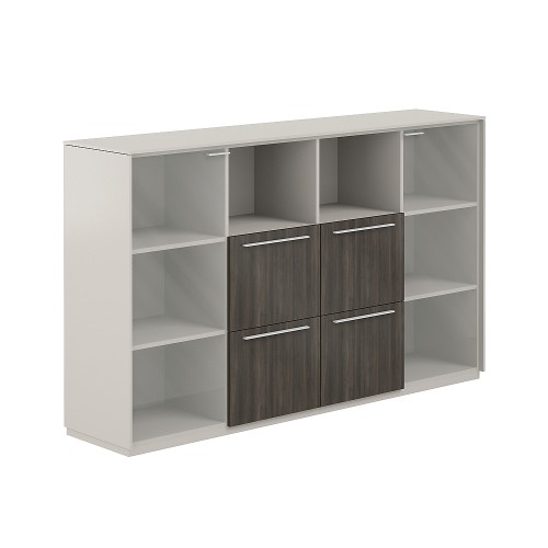 Шкаф средний с прозрачным стеклом 4 ящика Atlas