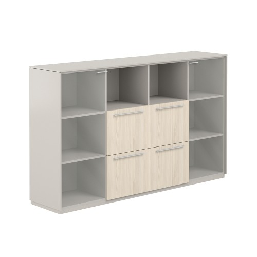 Шкаф средний с прозрачным стеклом 4 ящика Atlas