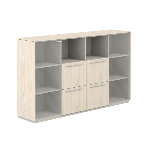 Шкаф средний с прозрачным стеклом 4 ящика Atlas