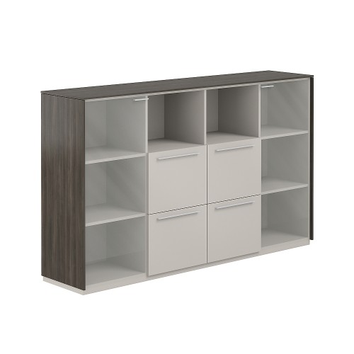 Шкаф средний с прозрачным стеклом 4 ящика Atlas