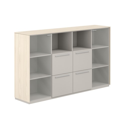 Шкаф средний с прозрачным стеклом 4 ящика Atlas