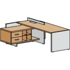 Стол левый 200 Wood Stone