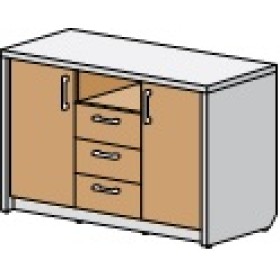 Комод (греденция) с ящиками Wood Stone