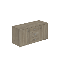 Тумба опорная (мобильная) с 3-мя ящиками + замок и 2-мя распашными фасадами 120 Wing