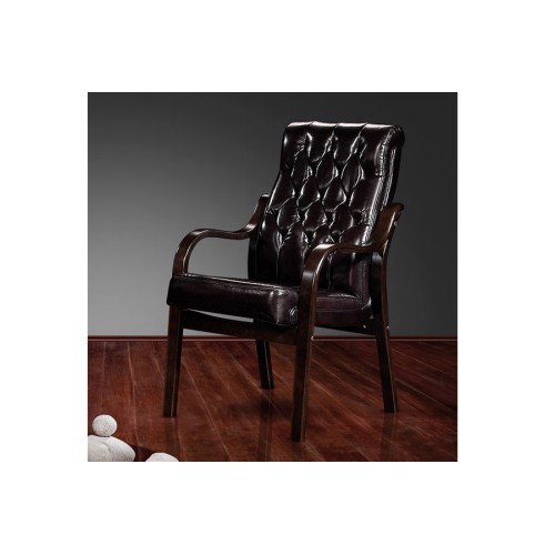 Конференц стул для посетителя Боттичелли DB-13LB: кресло в натуральной коже