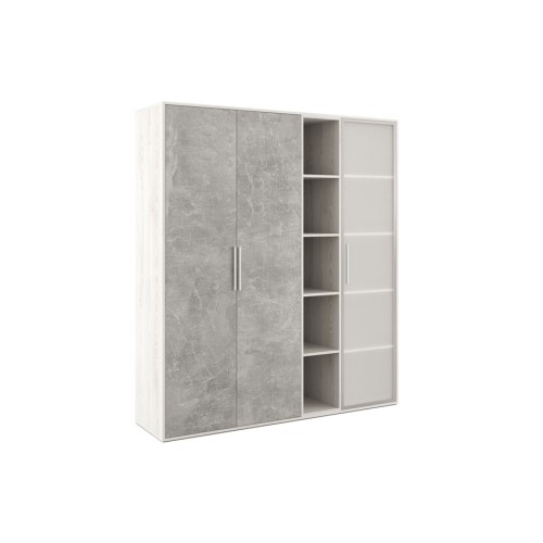 Шкаф высокий 3 створки с нишей (стекло) B-Tone