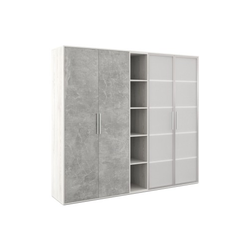 Шкаф высокий 4 створки с нишей (стекло) B-Tone