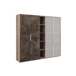Шкаф высокий 4 створки с нишей (стекло) B-Tone
