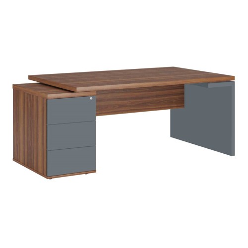 Стол рабочий на опорной тумбе левый Zion