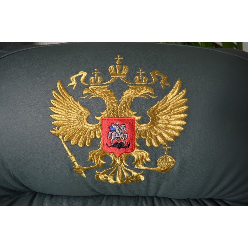 Кресло руководителя Пикассо логотип Герб РФ (комбинированная кожа/эко) в наличии - продается с шоу рума