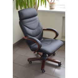 Кресло руководителя Лидс A | Leeds Wood A  Multi-office (комбинированная кожа/эко) в наличии - продается с шоу рума
