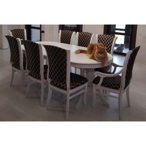 Стул обеденный из массива дерева "Классика-А" с подлокотниками