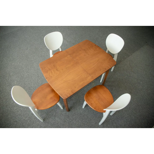 Стол обеденный из массива дерева для кухни «Миллениум-1» 1000(1300)х700 с фигурной/прямой ногой