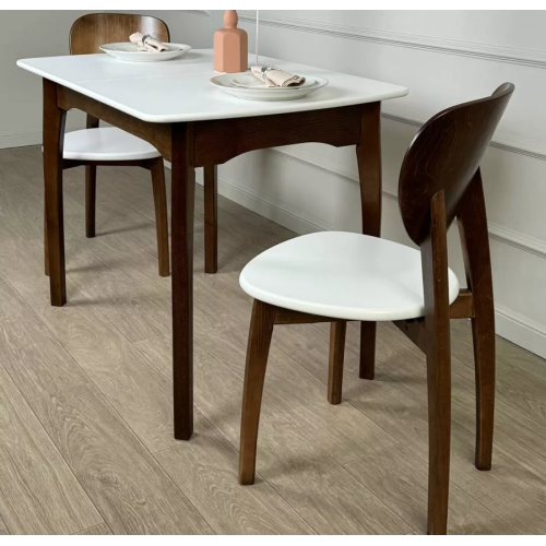 Стол обеденный из массива дерева для кухни «Миллениум-1» 1000(1300)х700 с фигурной/прямой ногой