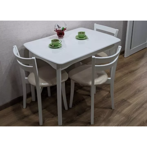 Стол обеденный из массива дерева для кухни «Миллениум-1» 1000(1300)х700 с фигурной/прямой ногой