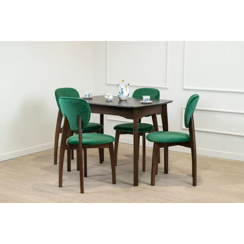 Стол обеденный из массива дерева для кухни «Миллениум-1» 1000(1300)х700 с фигурной/прямой ногой