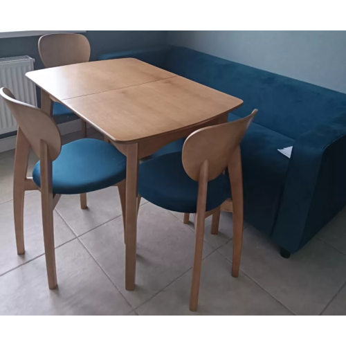 Стол обеденный из массива дерева для кухни «Миллениум-1» 1000(1300)х700 с фигурной/прямой ногой