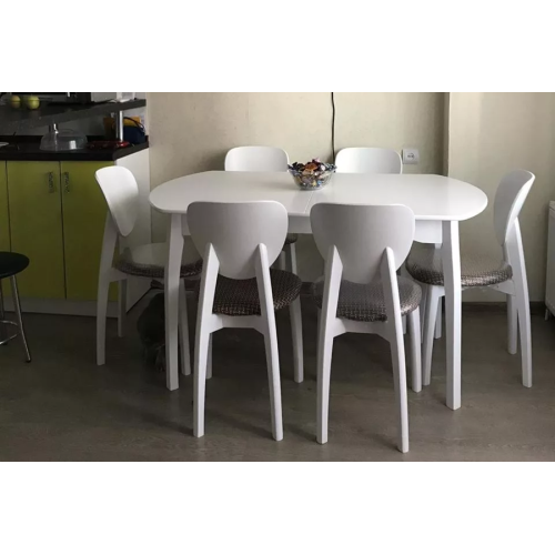 Стол обеденный из массива дерева для кухни «Миллениум-2» 1400(1800)х800 с фигурной/прямой ногой