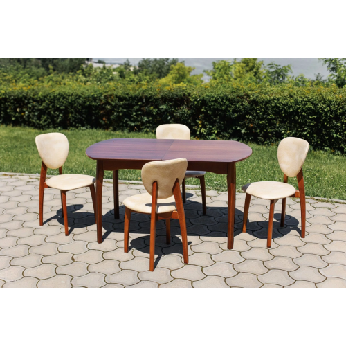 Стол обеденный из массива дерева для кухни «Миллениум-2» 1400(1800)х800 с фигурной/прямой ногой