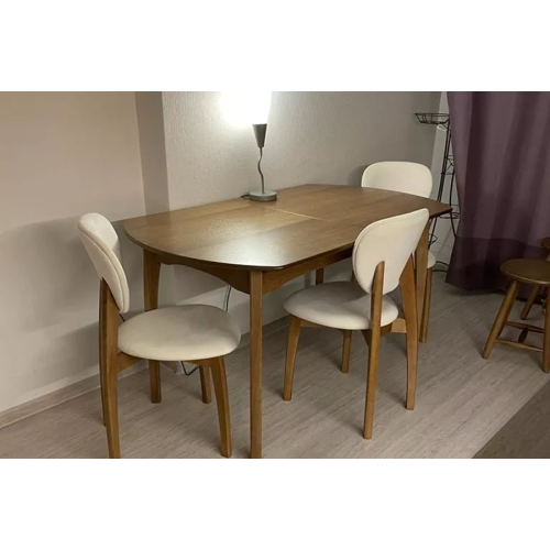 Стол обеденный из массива дерева для кухни «Миллениум-2» 1400(1800)х800 с фигурной/прямой ногой