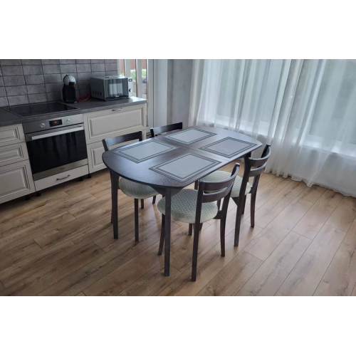 Стол обеденный из массива дерева для кухни «Миллениум-2» 1400(1800)х800 с фигурной/прямой ногой