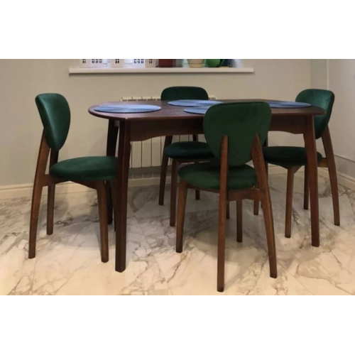 Стол обеденный из массива дерева для кухни «Миллениум-2» 1400(1800)х800 с фигурной/прямой ногой