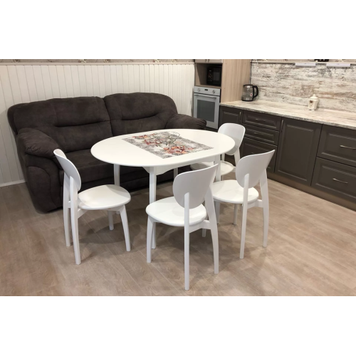 Стол обеденный из массива "Миллениум" круглый 1000(1300) с фигурной/прямой ногой