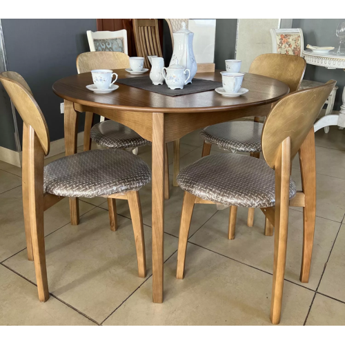 Стол обеденный из массива "Миллениум" круглый 1000(1300) с фигурной/прямой ногой