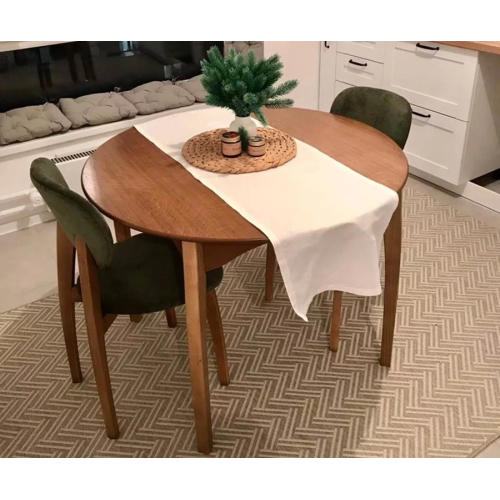 Стол обеденный из массива "Миллениум" круглый 1000(1300) с фигурной/прямой ногой