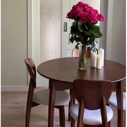 Стол обеденный из массива "Миллениум" круглый 1000(1300) с фигурной/прямой ногой