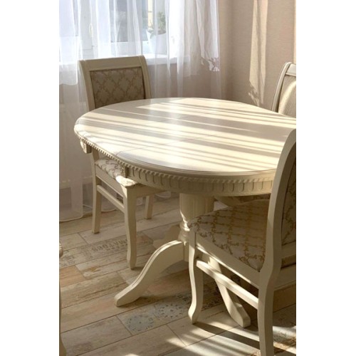 Стол обеденный из массива дерева для кухни «Миллениум-1» круглый 900(1200)