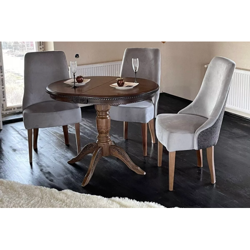 Стол обеденный из массива дерева для кухни «Миллениум-1Р» (резьба) 1000(1300)х800