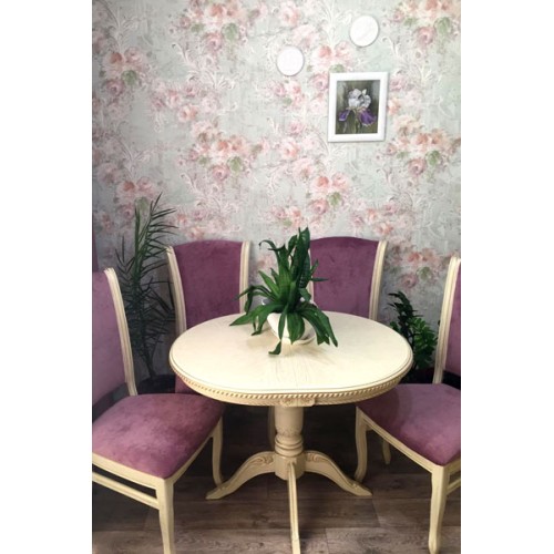 Стол обеденный из массива дерева для кухни «Миллениум-1Р» (резьба) 1000(1300)х800