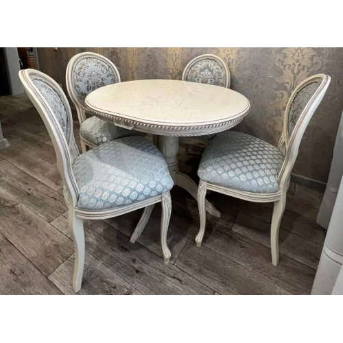 Стол обеденный из массива дерева для кухни «Миллениум-1» 1000(1300)х800