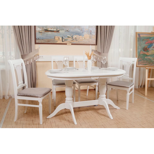 Стол обеденный из массива дерева для кухни  «Миллениум-2» 1400(1800)х800