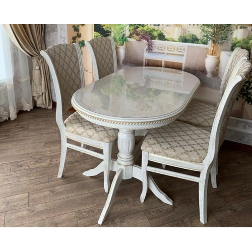 Стол обеденный из массива дерева для кухни  «Миллениум-2» 1400(1800)х800