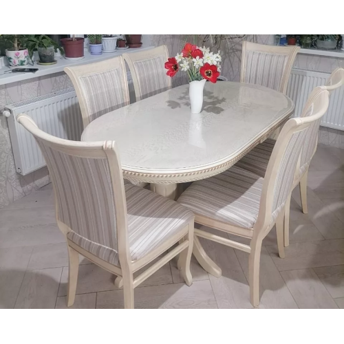 Стол обеденный из массива дерева для кухни  «Миллениум-2» 1400(1800)х800