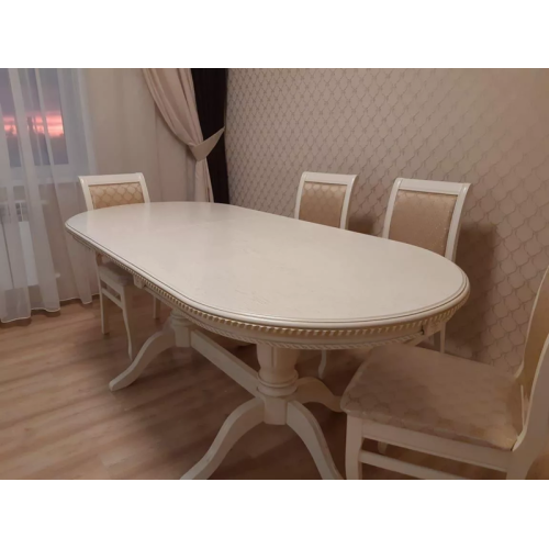 Стол обеденный из массива дерева для кухни «Миллениум-3» 1600(2000)х900